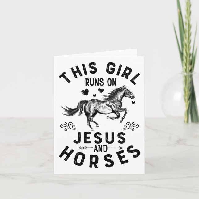 Cartão Esta Garota Funciona Com Jesus E Cavalos Hors Eque (Frente)