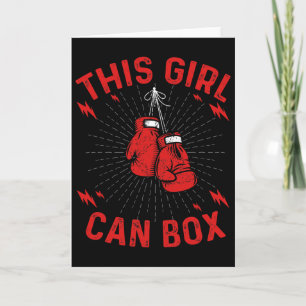 Cartão Esta Moça Consegue Boxear, Boxeador Boxeando Desig