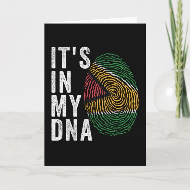 Cartão Está no meu DNA - Bandeira da Guiana (Frente)