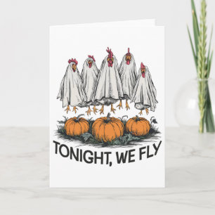 Cartão Esta Noite Voamos Fantasia Engraçada de Halloween