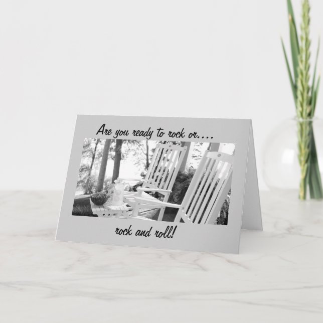 CARTÃO ESTÁ PRONTO PARA ROCK OU ROCK E ROLL-BIRTHDAY (Frente)