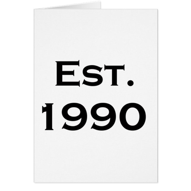 Cartão estabelecido 1990 (Frente)