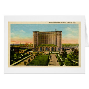 Cartão Estação central Detroit de Michigan, Michigan