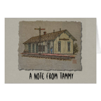 Cartão Estação de Comboio de Pequena Cidade