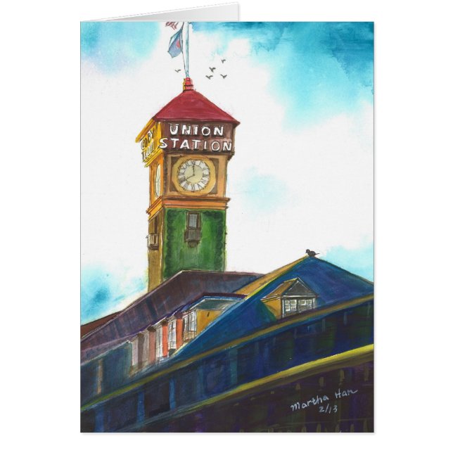 Cartão Estação de estrada de ferro com esperanças (Frente)