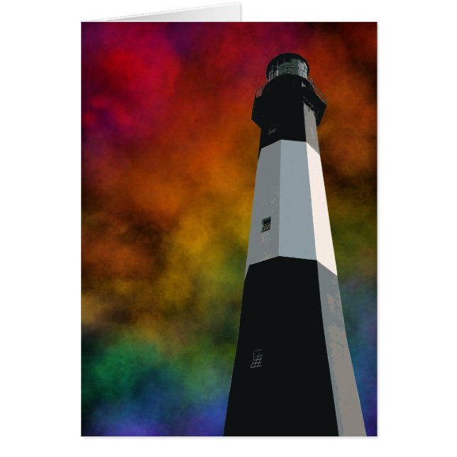 Cartão estação de luz da ilha Tybee (Frente)