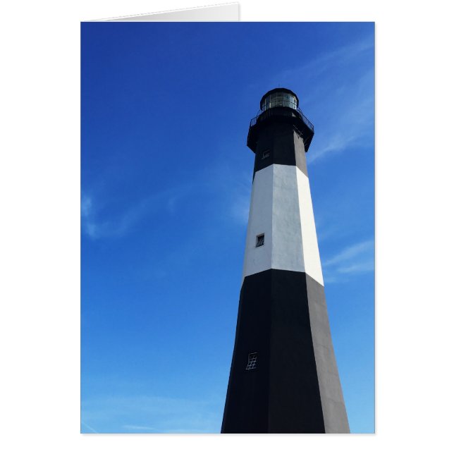 Cartão estação de luz da ilha Tybee (Frente)