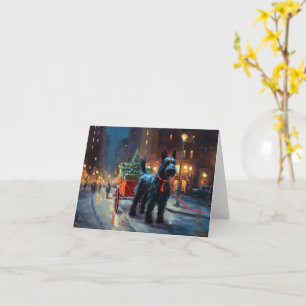 Cartão Estação Festiva Terrier Christmas da Escócia