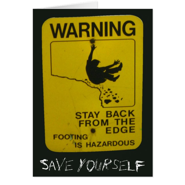 Cartão Estada para trás da borda -- queda da cara (Frente)