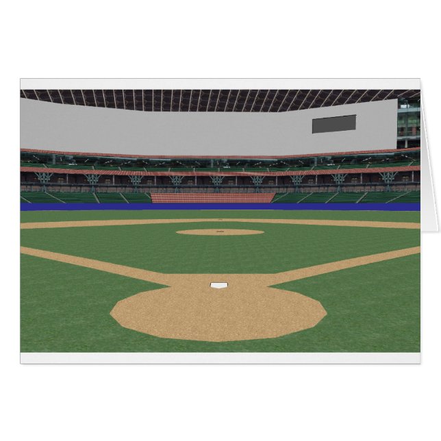 Cartão Estádio de basebol: modelo 3D: (Frente Horizontal)