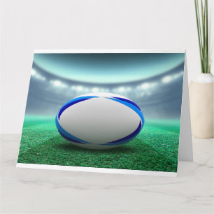 Cartão Estádio Floodlit E Bola De Rugby