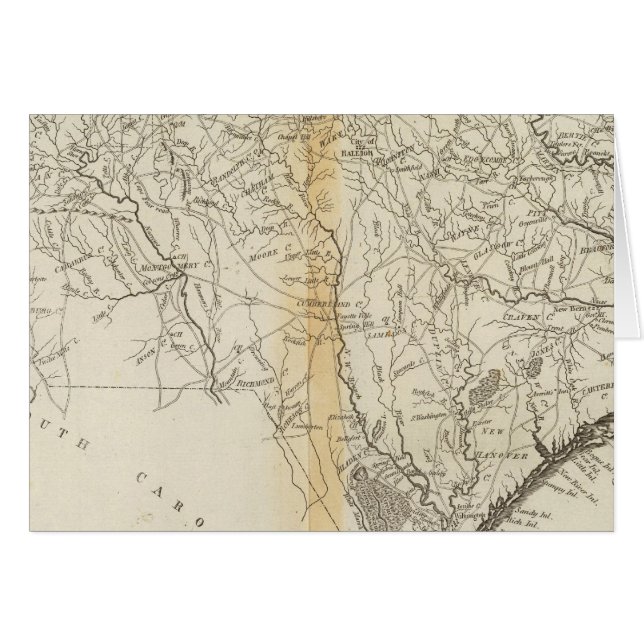 Cartão Estado da Carolina do Norte (Frente Horizontal)