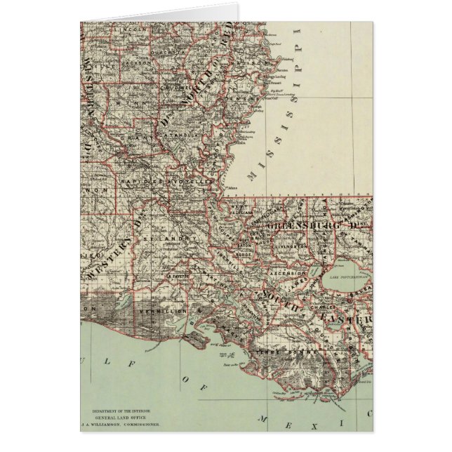 Cartão Estado da Louisiana (Frente)