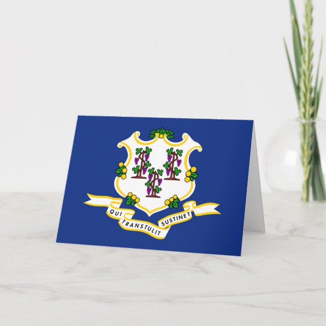 Cartão Estado de bandeira do Connecticut (Frente)