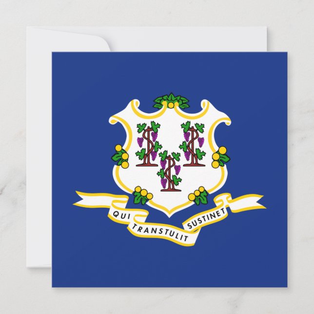 Cartão Estado de bandeira do Connecticut (Frente)