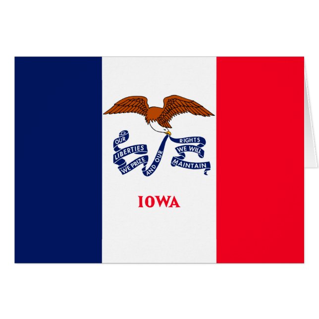 Cartão Estado de Iowa Flag Design (Frente Horizontal)