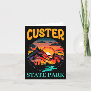 Cartão Estadual de Retro Custer, acampamento ao ar livre