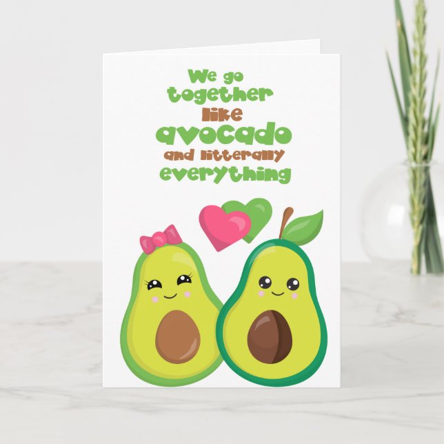Cartão Estamos juntos Avocado Amor Aniversário Aniversári (Frente)