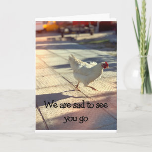 Cartão Estamos tristes em vê-lo ir