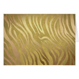 Cartão Estampa de Zebra em Bronze Dourado Glam Safari da