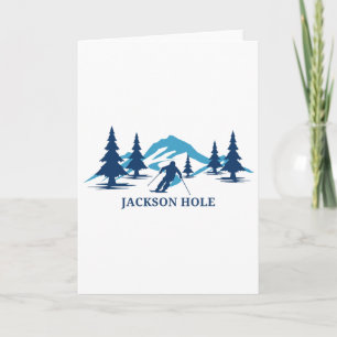 Cartão Estância de esqui Jackson Hole Wyoming Esqui Esqui