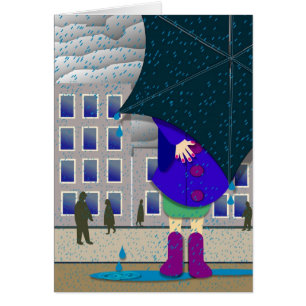 Cartão estar para fora na chuva