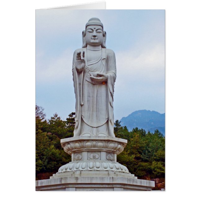 Cartão estátua buda na Coreia do Sul, Ásia (Frente)