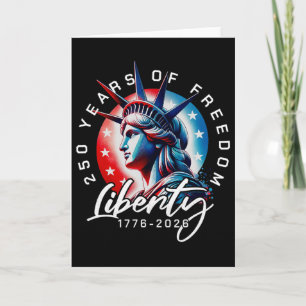 Cartão Estátua da Liberdade 250 Anos 1776-2026 250º Anive
