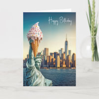 Estátua da Liberdade com Cone de Sorvete de Aniver