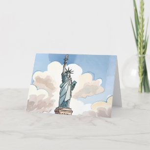 Cartão Estátua da Liberdade Marca de Água Terrestre