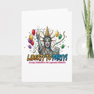 Cartão Estátua da Liberdade para Festa de Celebração
