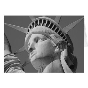 Cartão Estátua da Liberdade Preta e Branca