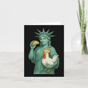 Cartão Estátua Da Liberdade Sutil Anti-Trump Galinha Taco