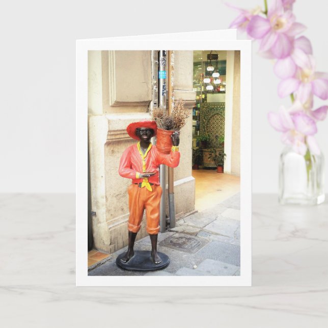 Cartão Estátua da Rua Espanhola, Cidade de Valência, Espa (Orquídea)