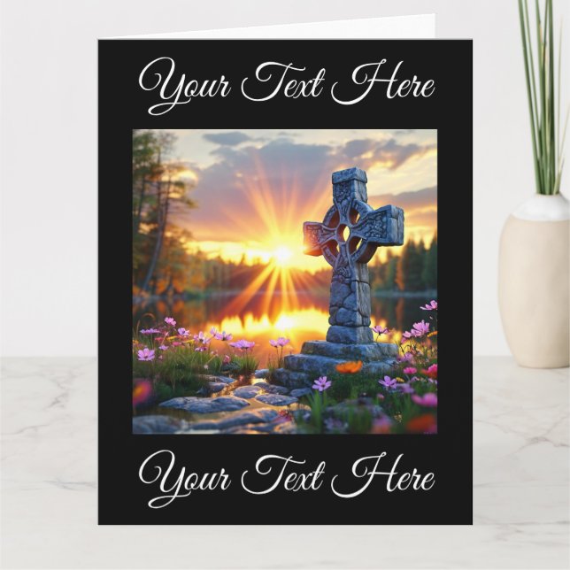 Cartão Estátua da Santa Inspiração no Lago Scenic (Frente)