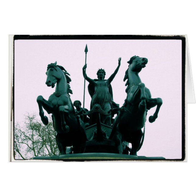 Cartão Estátua de Boadicea - ponte de Westminster - (Frente Horizontal)