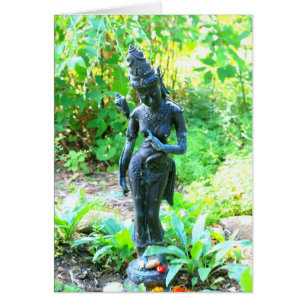 Cartão estátua de jardim hindu