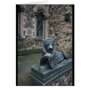 Cartão Estátua de leão - Castelo de Edimburgo