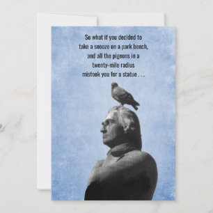 Cartão Estátua de recuperação bem-humorada e piada de pom
