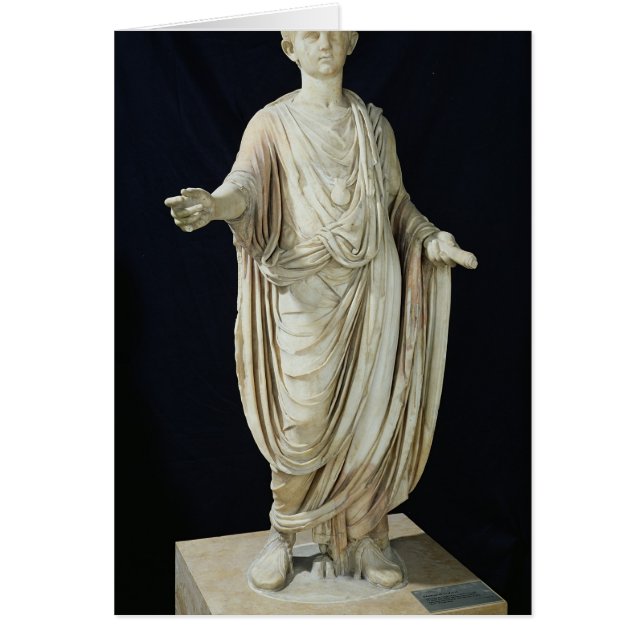 Cartão Estátua de uma Criança (Frente)