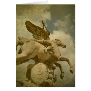 Cartão Estátua do anjo e do cavalo