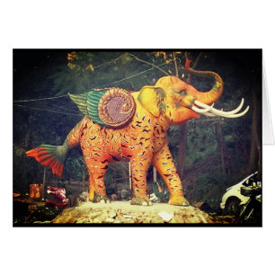 Cartão Estátua do elefante da fantasia em Chiang Mai,