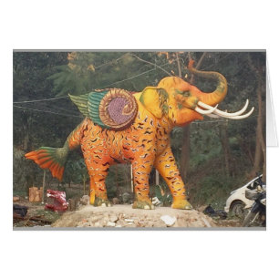 Cartão Estátua do elefante da fantasia em Chiang Mai,