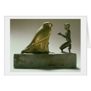 Cartão Estátua do Rei Taharqa adorando o falcão-deus