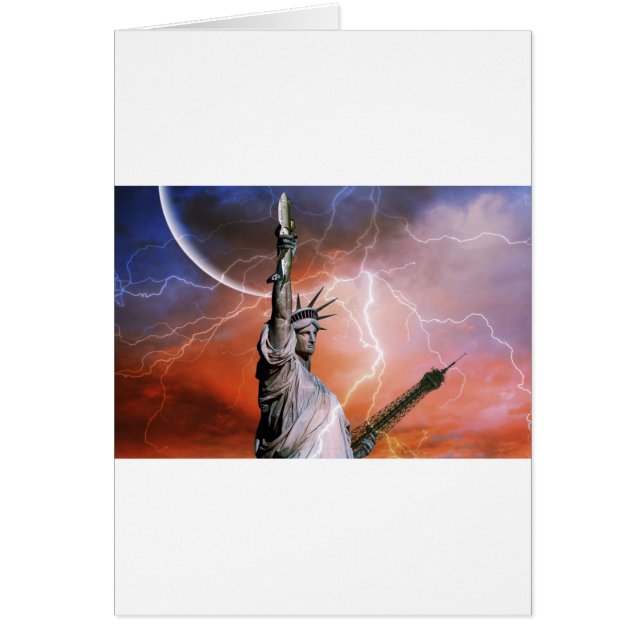 Cartão Estátua do Relâmpago da Liberdade. (Frente)