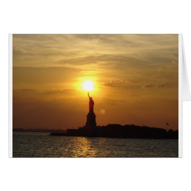 Cartão Estátua do Sunset da Liberdade (Frente Horizontal)
