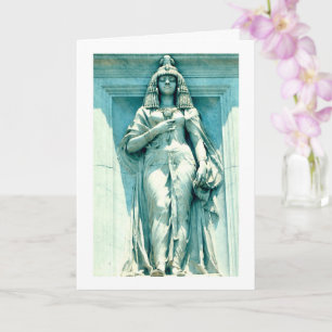 Cartão Estátua egípcia no Museu do Cairo