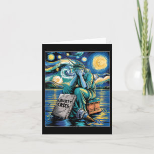 Cartão Estátua Engraçada De Crimes De Liberdade, Van Gogh