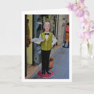 Cartão Estátua espanhola de rua, cidade de Valência, Espa