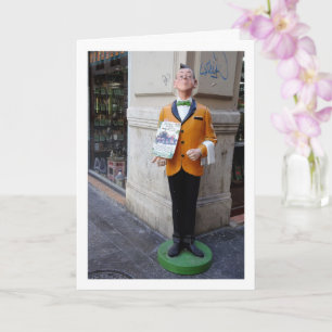 Cartão Estátua espanhola de rua, cidade de Valência, Espa